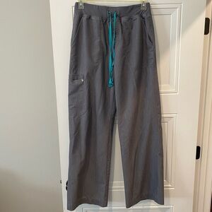 Women’s FIGS Graphite Gray Large Tall Isabel Wide Leg High Waist Scrub Pants